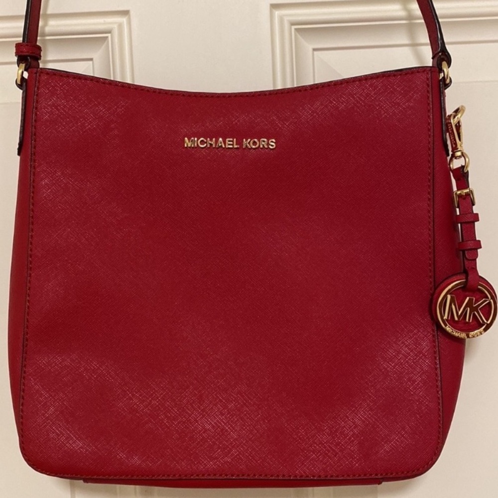 Michael Kors red crossbody purse